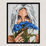 Картина за номерами Дівчина з волошками 40*50 см Ідейка KHO 8584, фото 4