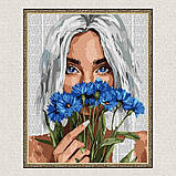 Картина за номерами Дівчина з волошками 40*50 см Ідейка KHO 8584, фото 5