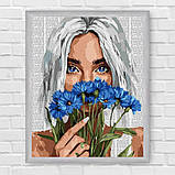 Картина за номерами Дівчина з волошками 40*50 см Ідейка KHO 8584, фото 6