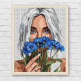 Картина за номерами Дівчина з волошками 40*50 см Ідейка KHO 8584, фото 7