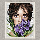 Картина за номерами Дівчина з ірисами 40*50 см Ідейка KHO 8593, фото 2