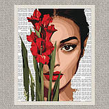 Картина за номерами Дівчина з гладіолусами 40*50 см Ідейка KHO 8594, фото 2