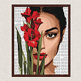 Картина за номерами Дівчина з гладіолусами 40*50 см Ідейка KHO 8594, фото 3