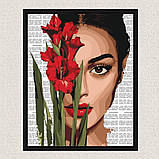 Картина за номерами Дівчина з гладіолусами 40*50 см Ідейка KHO 8594, фото 4