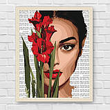 Картина за номерами Дівчина з гладіолусами 40*50 см Ідейка KHO 8594, фото 7