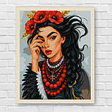 Картина за номерами Чорноброва дівчина 30*40 см Ідейка KHO 8656, фото 7