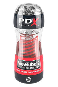 Мастурбатор Pipedream PDX Elite Viewtube 2 прозорий, 18 см
