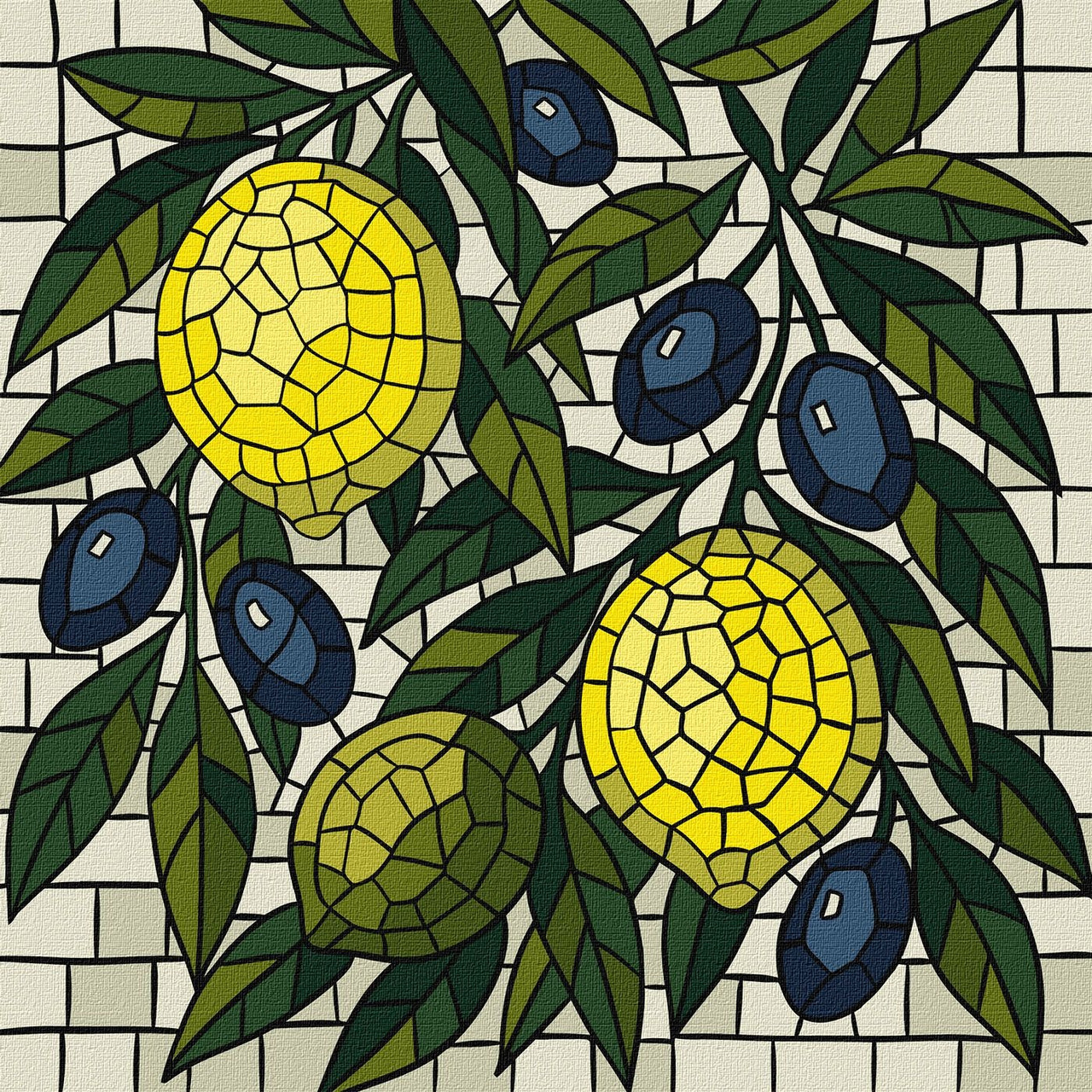 Картина за номерами Лимони та вітраж 30*30 см Ідейка KHO 5738, фото 1