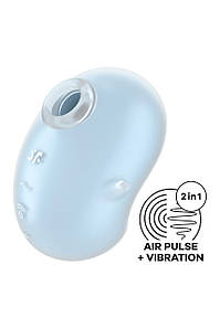 Вібратор вакуумний стимулятор Satisfyer Cutie Ghost блакитний, 9.1 см