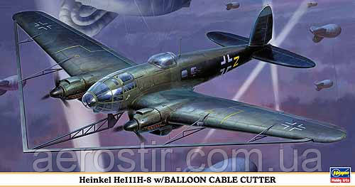 Heinkel He 111 H8 w/Balloon Coble Cutter 1/72 HASEGAWA 00929