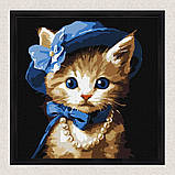 Картина за номерами Тварини. Котик в капелюсі 30*30 см Ідейка KHO 6739, фото 4