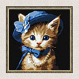 Картина за номерами Тварини. Котик в капелюсі 30*30 см Ідейка KHO 6739, фото 5
