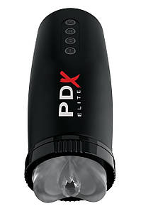 Мастурбатор Pipedream PDX Elite з вібрацією та всмоктуванням, чорний, 22 см