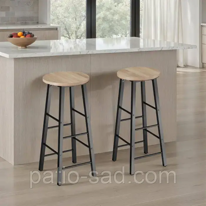 Набір з 2 барних стільців Keynes зі світлого дерева, дуб Сонома, фото 1