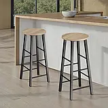 Набір з 2 барних стільців Keynes зі світлого дерева, дуб Сонома, фото 2