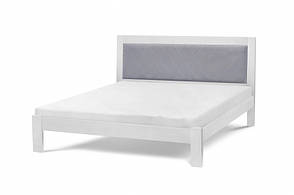 Ліжко двоспальне з м'якою спинкою із масиву сосни Заріна, Мікс меблі, колір білий, фото 2