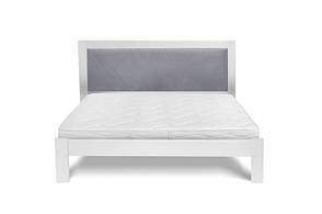 Ліжко двоспальне з м'якою спинкою із масиву сосни Заріна, Мікс меблі, колір білий, фото 3