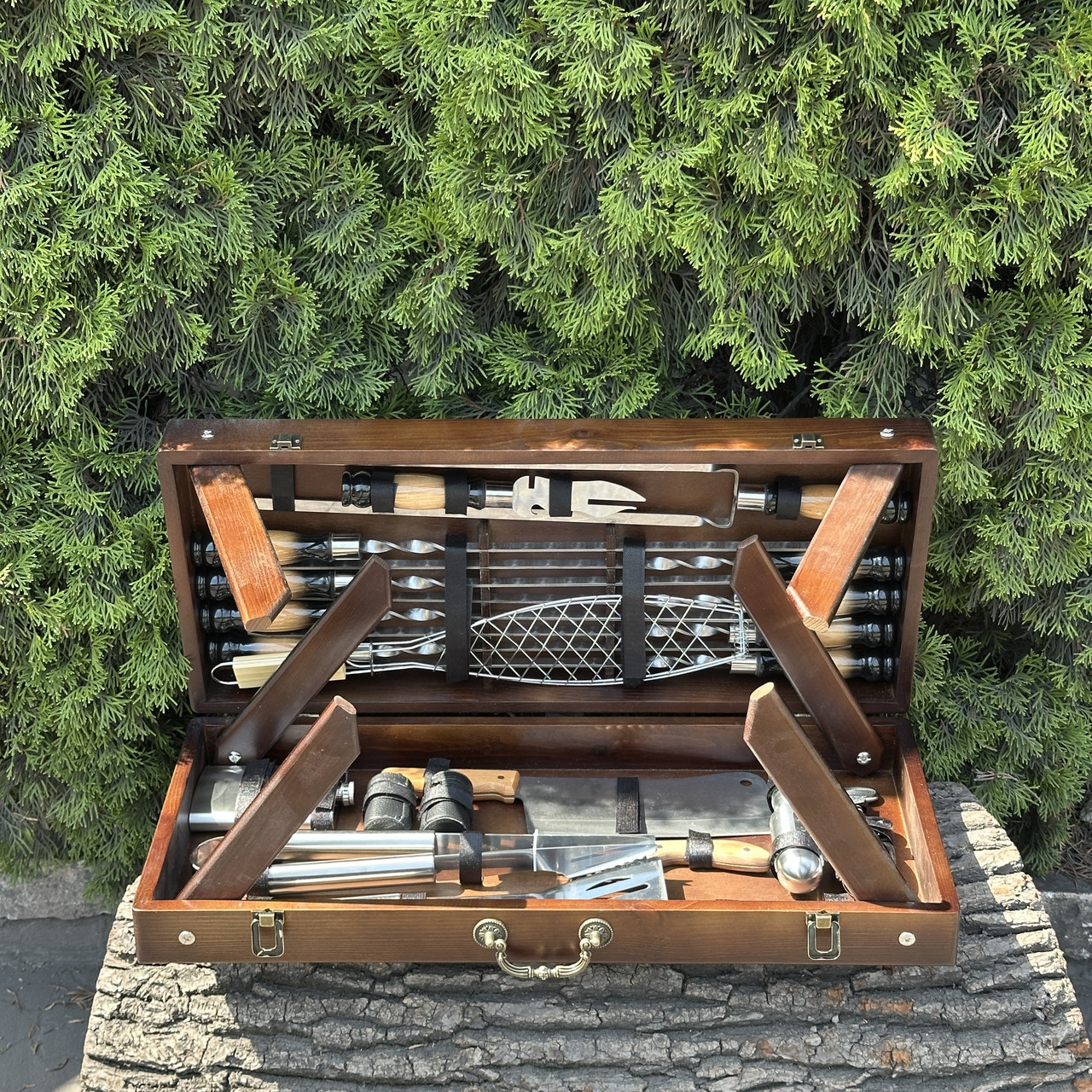 Подарунковий набір Mzavod Майстер Гриль кейс-столик темний, фото 1