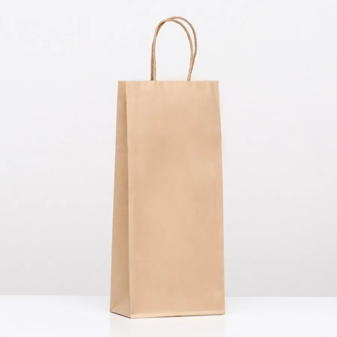 Паперовий пакет крафт з ручками бурий 355х150х90 мм, фото 1