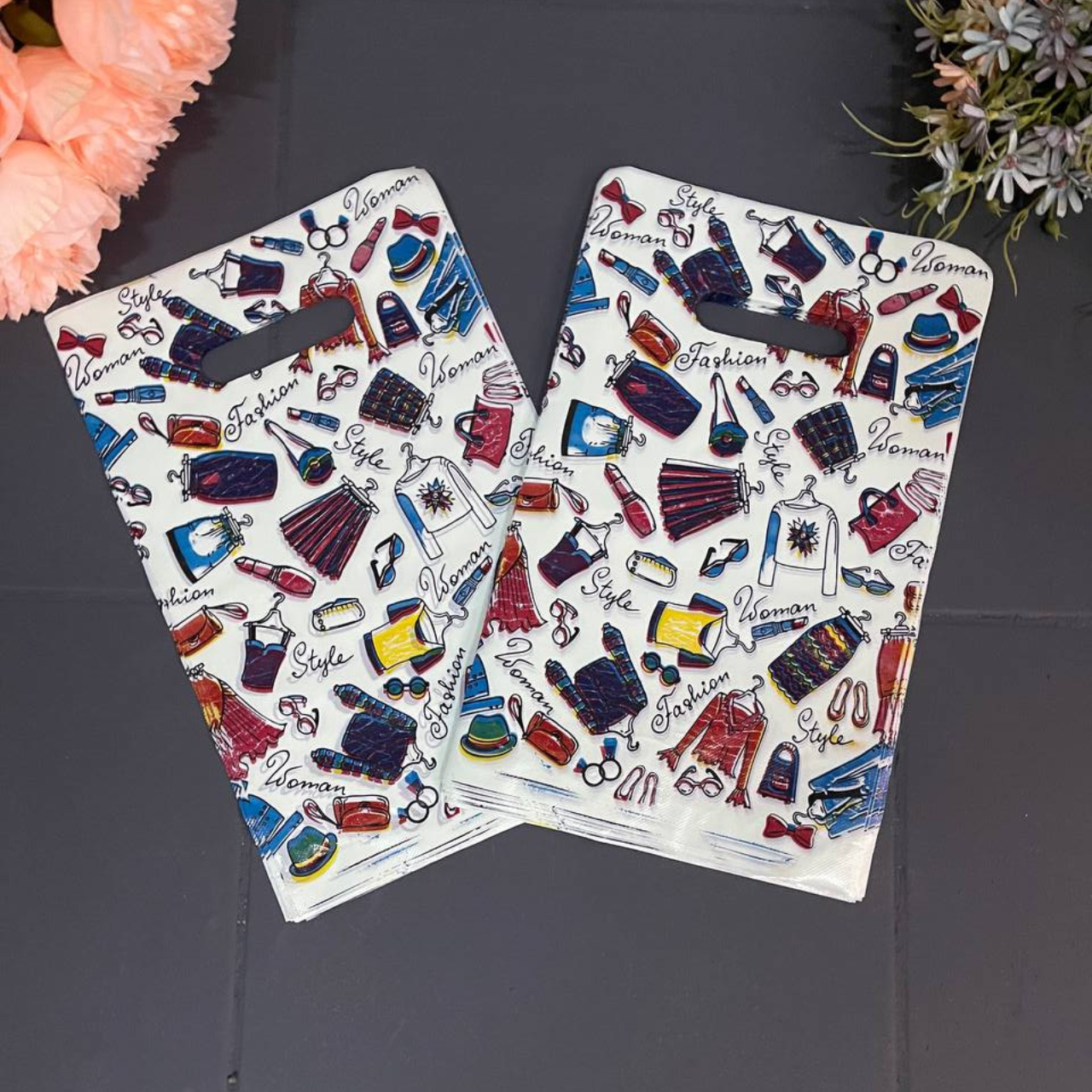 Пакети типу банан із вирубною ручкою 20x29 см 100 шт пакети з прорізною прорубною ручкою, фото 1