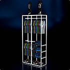 Стійка "PENELOPE ODISSEY" 2400х1230х480мм. Рейл вішало для одягу, стелаж поличний з вішалками та полицями, фото 5