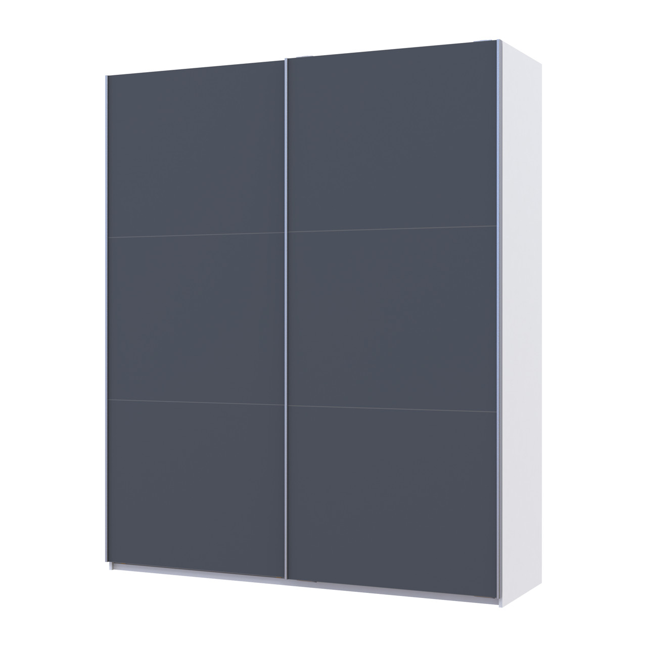 Шафа купе G-Caiser Білий/Графіт 2 ДСП / 3 частини 200х60х240. Невелика шафа без дзеркал для спальні, шафа для одягу, фото 1