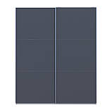 Шафа купе G-Caiser Білий/Графіт 2 ДСП / 3 частини 200х60х240. Невелика шафа без дзеркал для спальні, шафа для одягу, фото 8