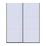 Шафа купе G-Caiser Графіт/Білий 2 ДСП / 3 частини 200х60х240. Невелика шафа без дзеркал для спальні, шафа для одягу, фото 5