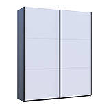 Шафа купе G-Caiser Графіт/Білий 2 ДСП / 3 частини 200х60х240. Невелика шафа без дзеркал для спальні, шафа для одягу, фото 6