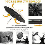 Вітростійка парасоля з подвійними ребрами з світловідбиваючею стрічкою, фото 4