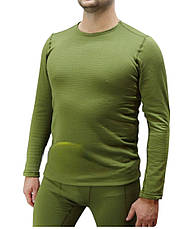 Термобілизна тактична олива/комплекс фліс зимовий (всі розміри) | тепла натільна білизна для туризму, полювання та outdoor, фото 2