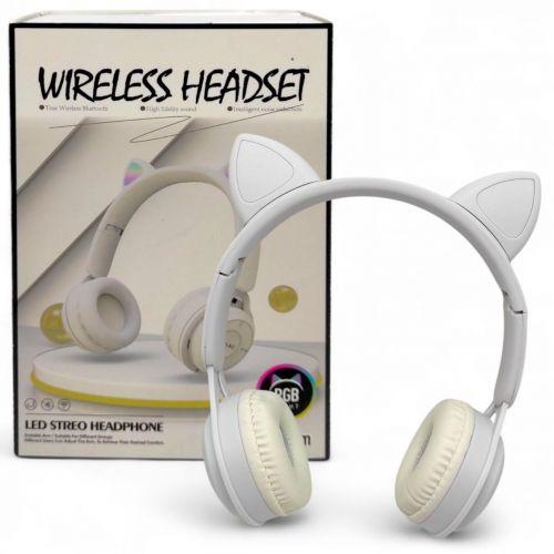 Навушники бездротові, підсвічування, Bluetooth, (БІЛІ), фото 1