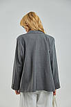 Класичний жіночий піджак з англійським коміром — сірий колір, ONE SIZE (є розміри), фото 2