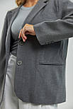Класичний жіночий піджак з англійським коміром — сірий колір, ONE SIZE (є розміри), фото 4