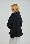 Класичний жіночий піджак з англійським коміром — чорний колір, ONE SIZE (є розміри), фото 2