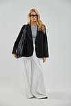 Класичний жіночий піджак з англійським коміром — чорний колір, ONE SIZE (є розміри), фото 3