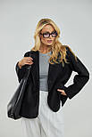 Класичний жіночий піджак з англійським коміром — чорний колір, ONE SIZE (є розміри), фото 5