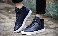 Черевики чоловічі зі шнурками весна-осінь синій, Київ