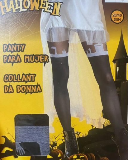 Колготки на Хелловін Цвинтар 20-40 den чорно-білий, фото 1