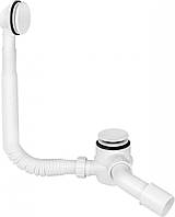 Сифон Mc Alpine СИФОН ДЛЯ ВАННИ КЛІК-КЛАК З ПЕРЕЛИВОМ, БІЛІ МОХИ.