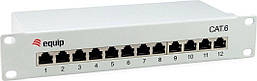 Equip Equip Patchpanel 12x RJ45 Cat6 10" FTP 1HE ISO/IEC hellgrau