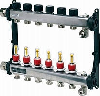 Tece TECEfloor - 1" колектор з нержавіючої сталі для теплої підлоги з 11 витратомірами