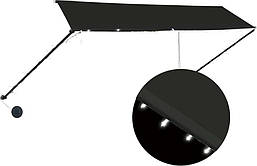 Vidaxl Тент згорнув світлодіод, 350 х 150 см, антрацит