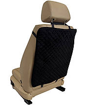 Накидка чохол на спинку переднього сидіння з алькантари (Еко-замш) Захист на спинку сидіння Чорний 1 шт, фото 3