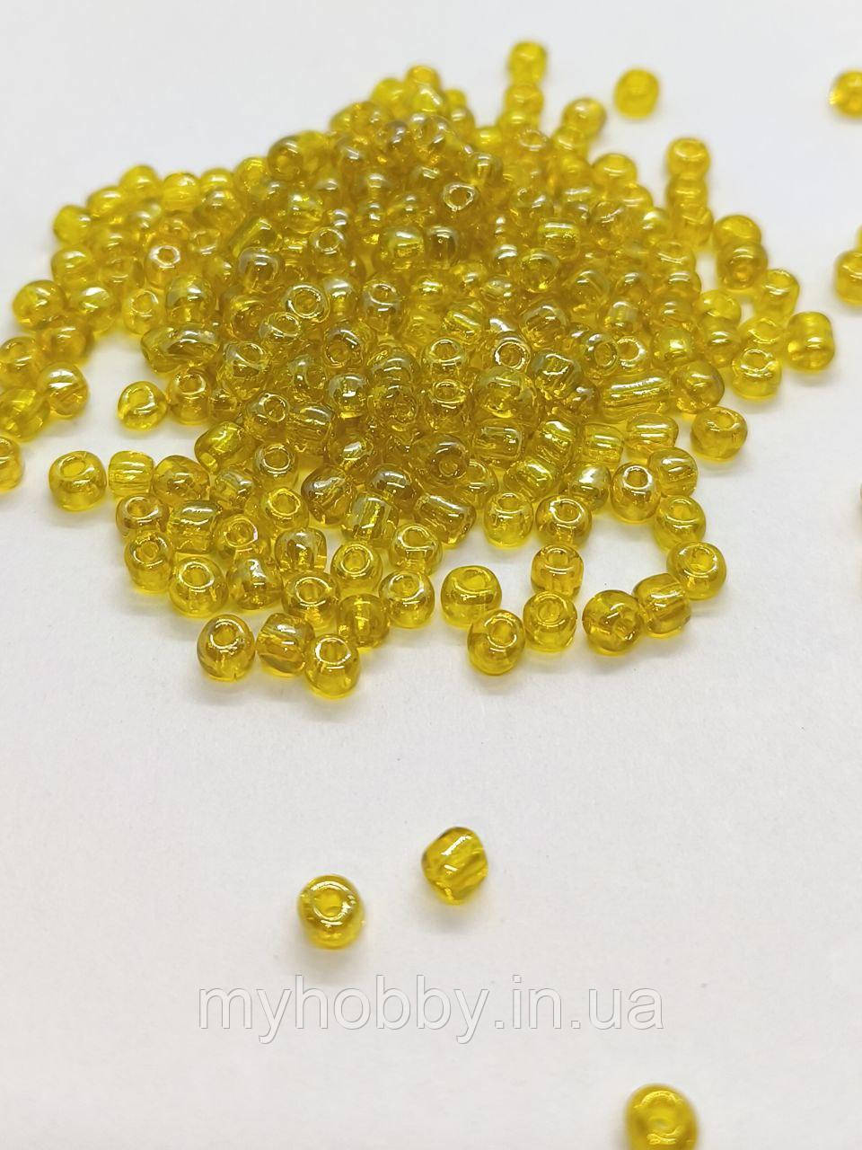 Бісер великий  №6 Жовтий прозорий  -20г, фото 1