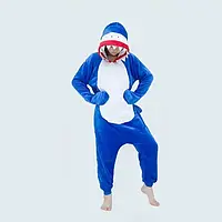 Детская Кигуруми Акула Синяя Пижама Kigurumi Акула для девочек и мальчиков Рост 110 120 см