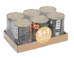 Упаковка вологого корму Savory Gourmand Adult для собак 5+1 шт х 400 г - качка