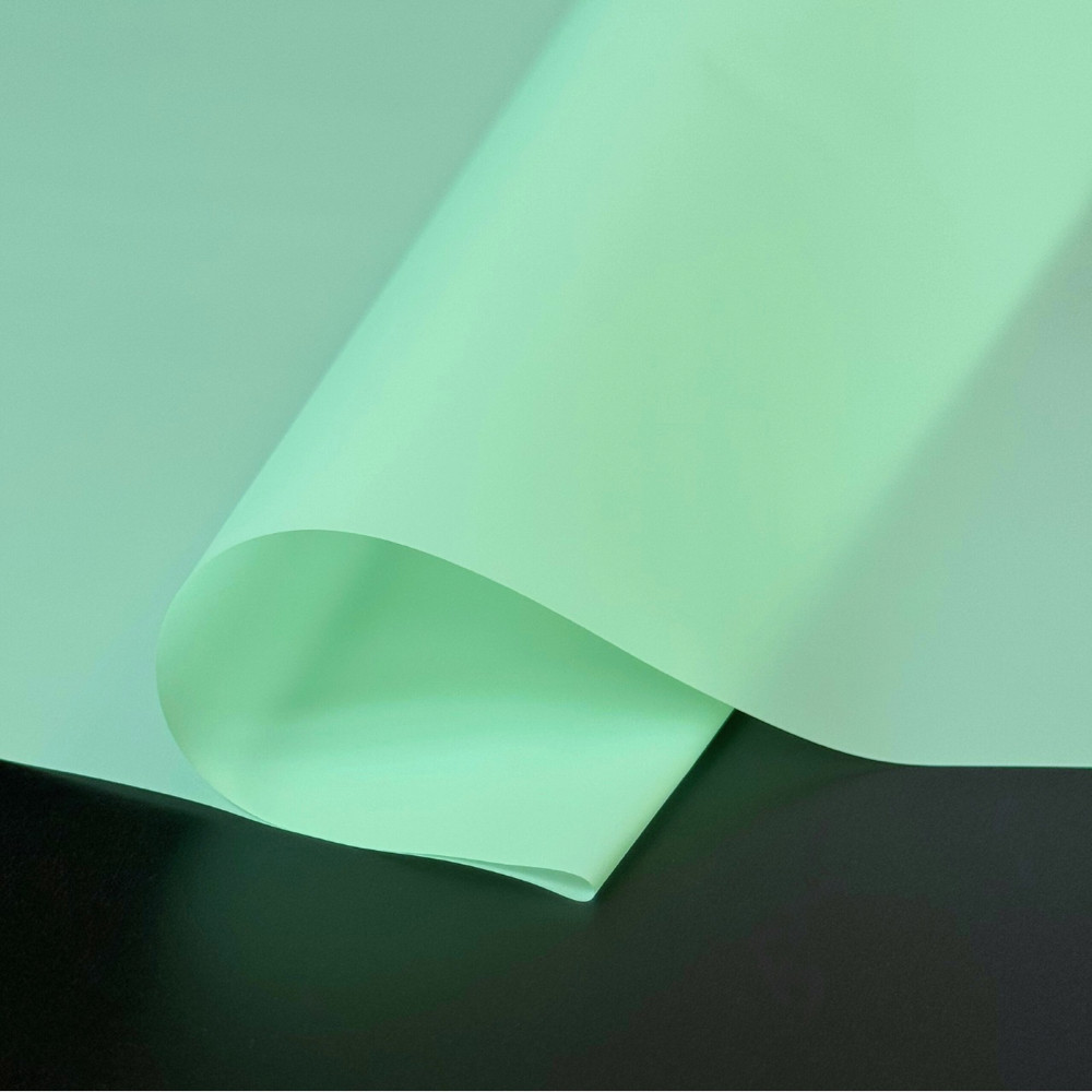 Флористична калька плівка для упаковки квітів, матова напівпрозора, 56х56 см, м'ятна (20 листів), фото 1