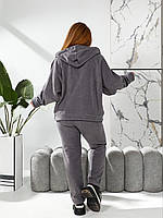 Жіночий теплий спортивний костюм з двостороннього флісу (Батал), фото 2