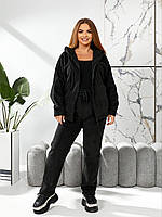 Жіночий теплий спортивний костюм з двостороннього флісу (Батал), фото 9